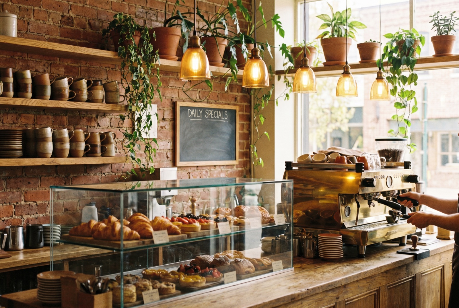 AI-generated café counter